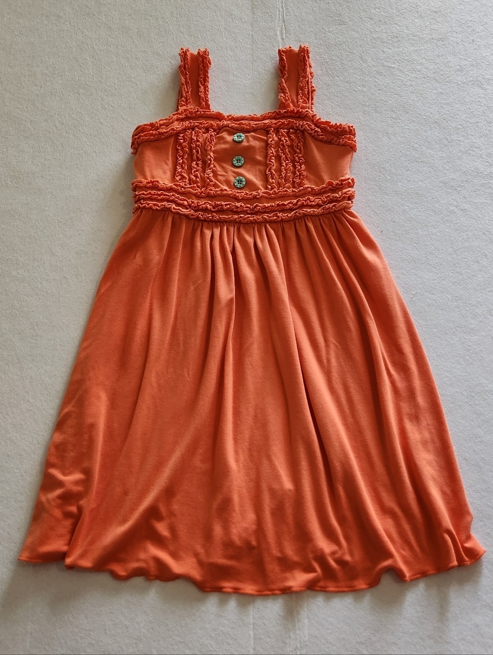 Matilda Jane Girls Orange Ruffle Strap Size 6 Chasing Daylight Emilia Dress